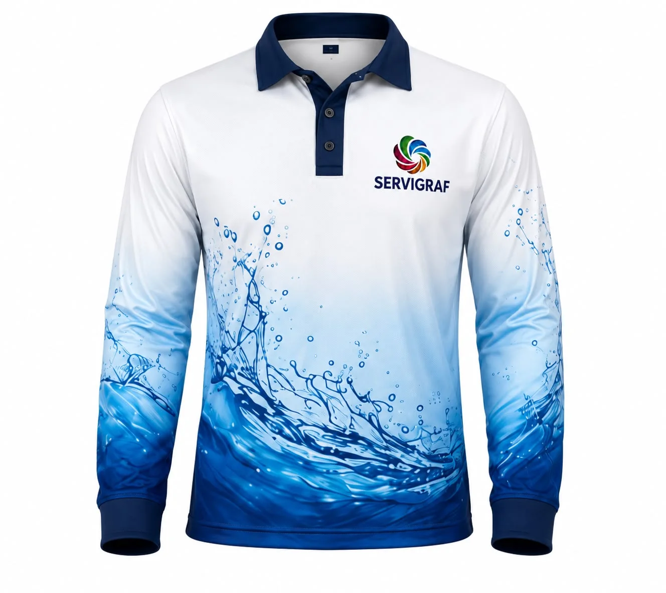 CAMISETA TIPO POLO MANGA LARGA SUBLIMADA